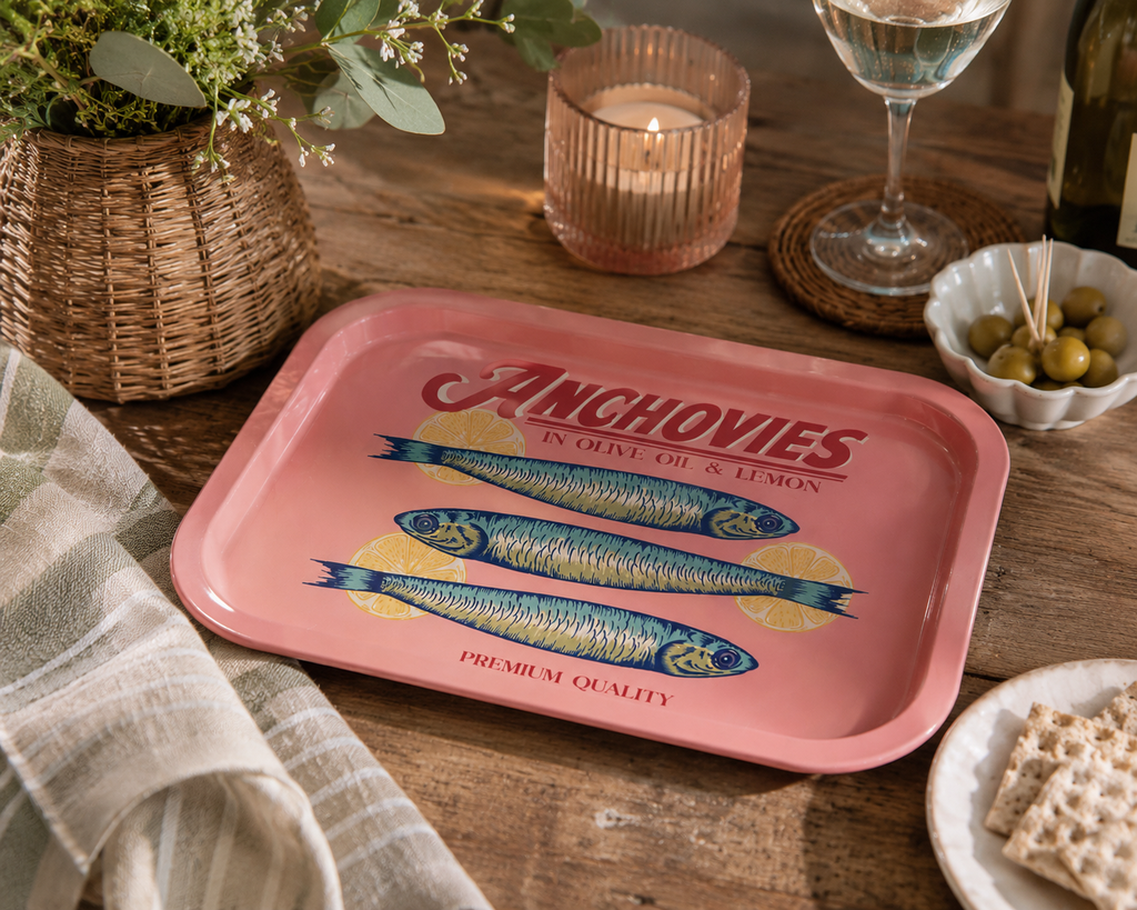 Pink Anchovies Serving Tin