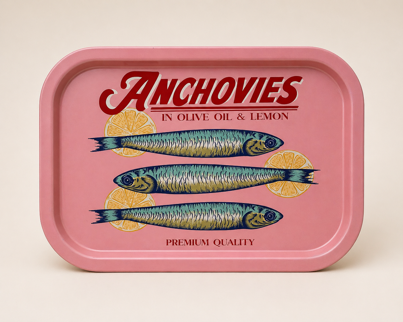 Pink Anchovies Tin Tray