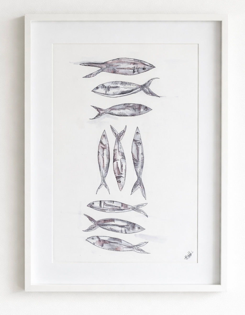 A3 Framed Fish drawing