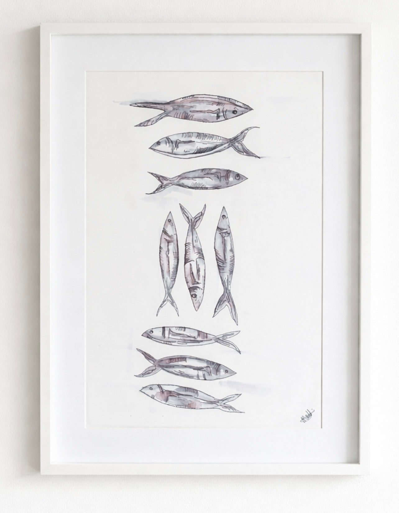 A3 Framed Fish drawing