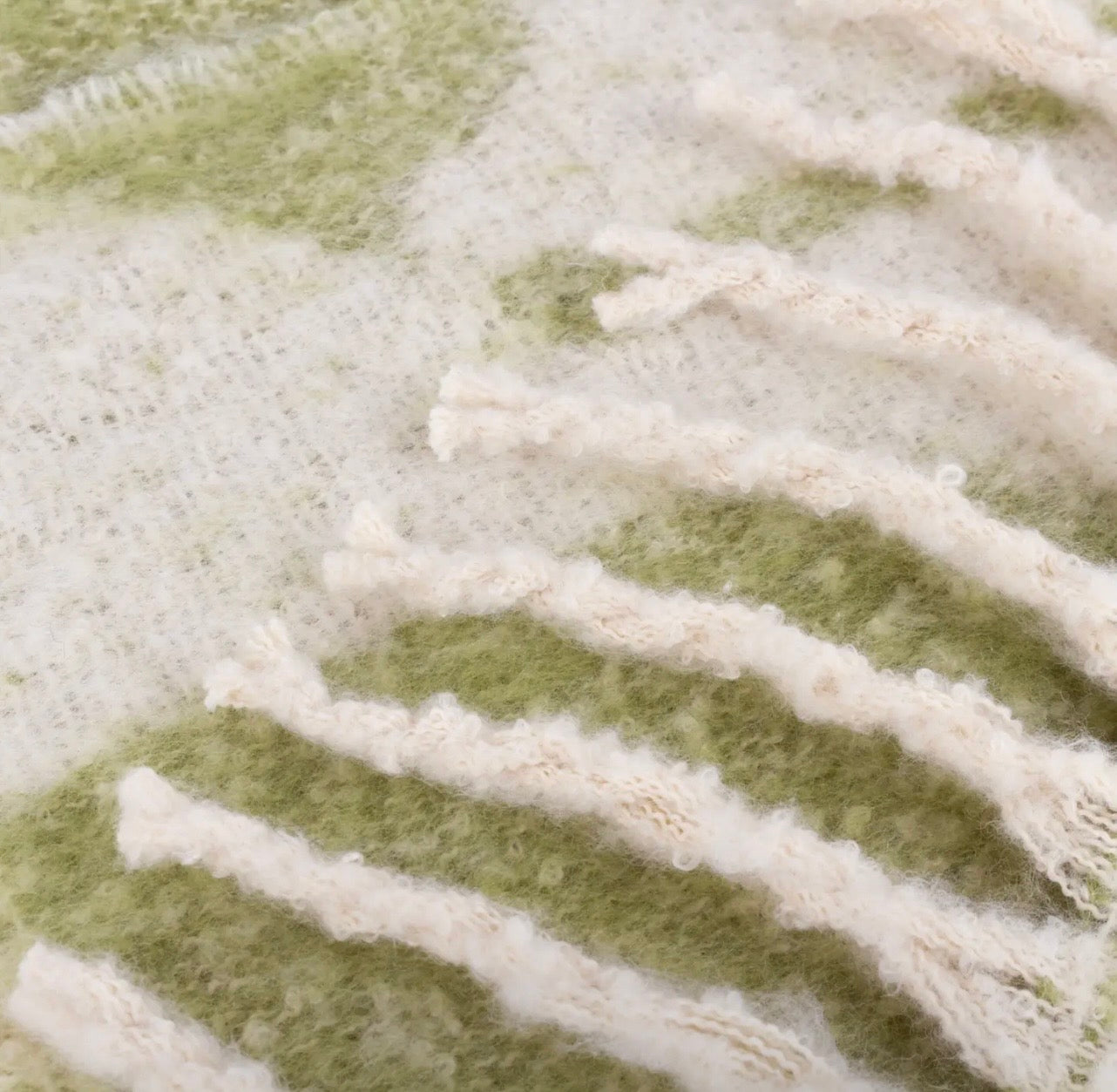 Patterned Olive Throw