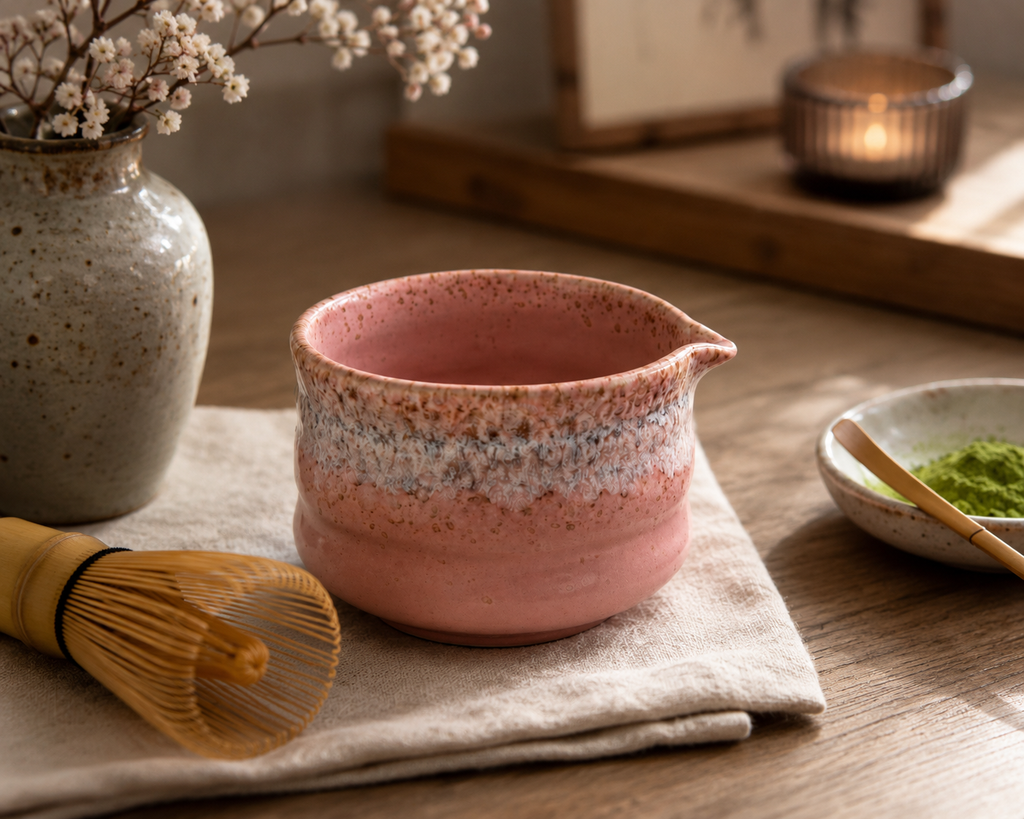 Pink Ceramic Matcha Jug