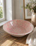 Large Ceramic Spotty Pink Serving Bowl