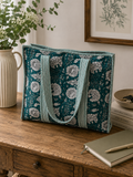 Large Willow Reversible Patterned Fabric Tote Bag