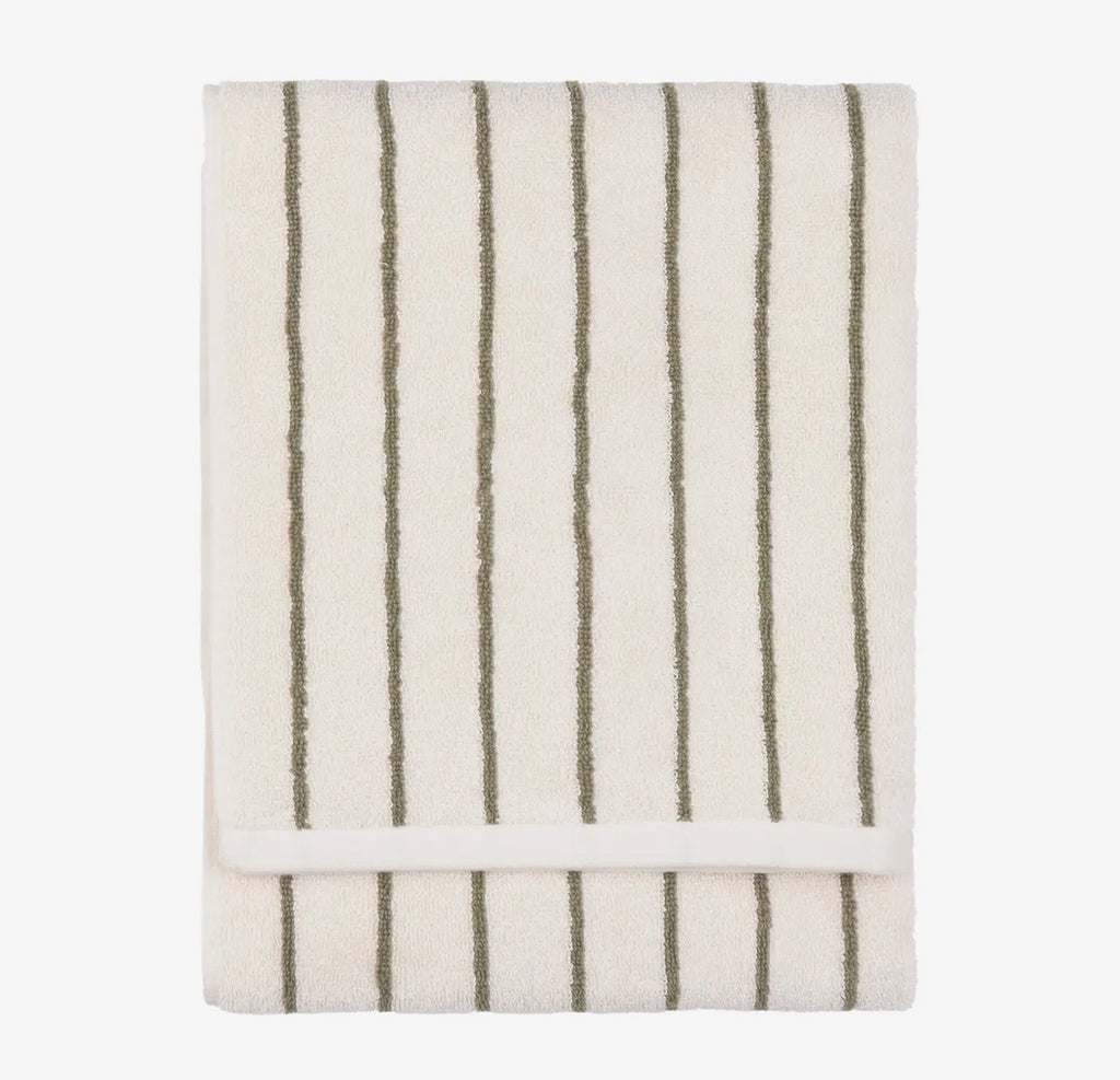 Olive Striped Bath Sheet