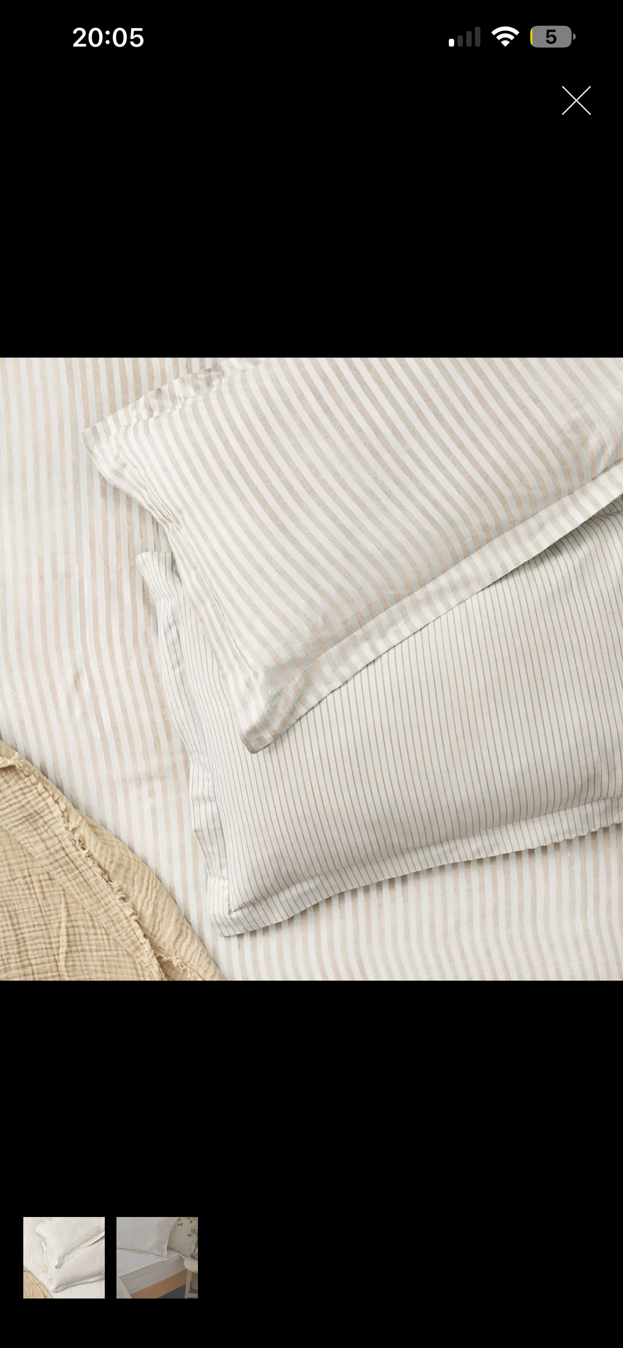 Pair of Natural Striped Pillow Cases