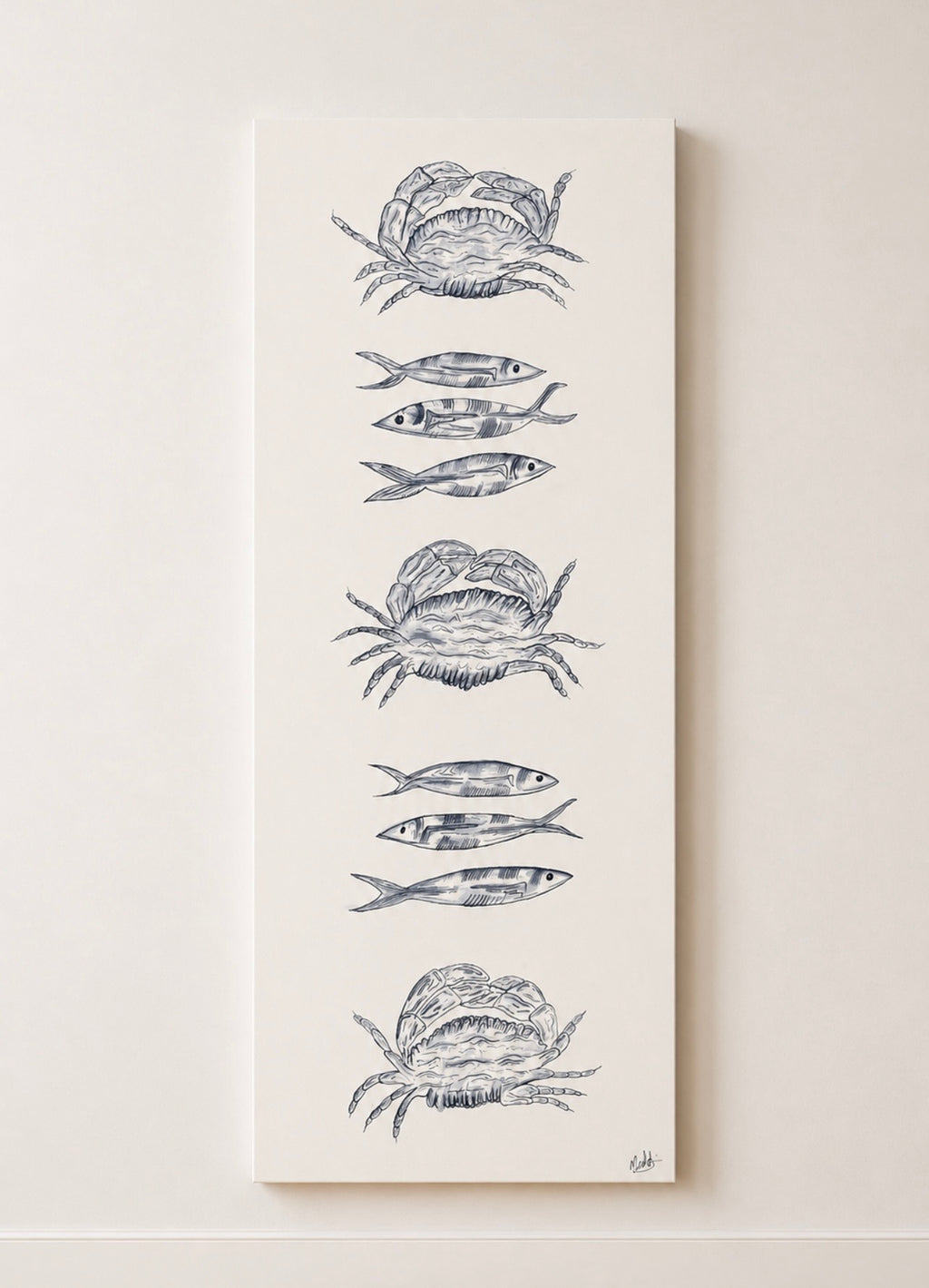 Bespoke 80cm x 30cm Canvas Illustration