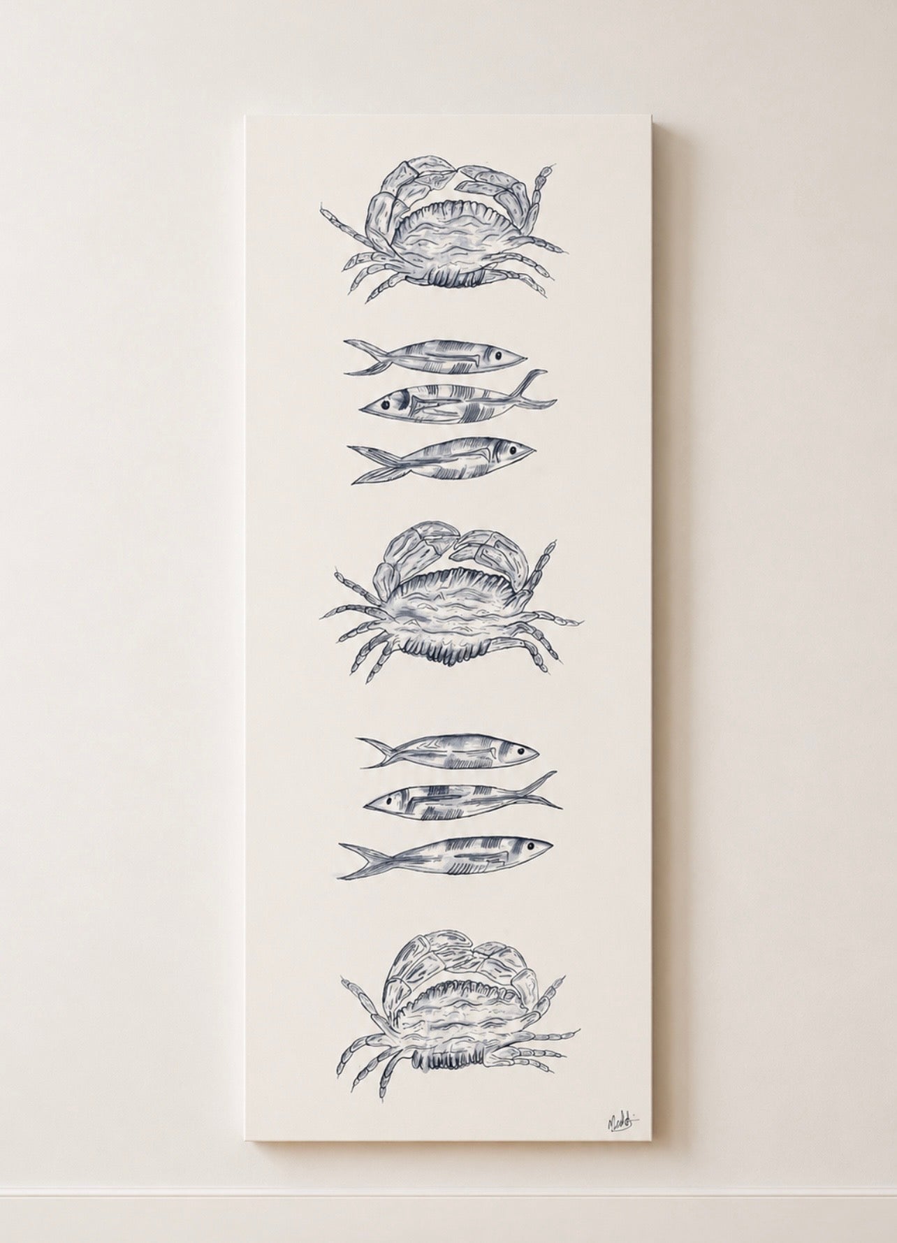 Bespoke 80cm x 30cm Canvas Illustration
