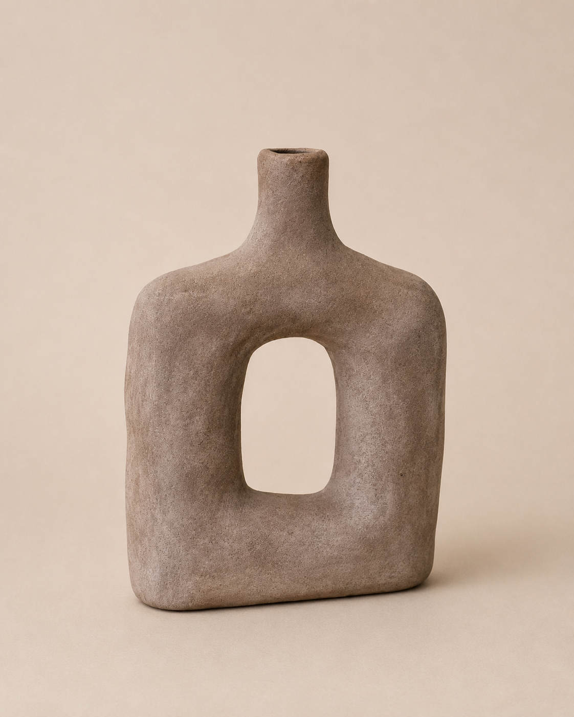 Large Brown Textured Sculptured Vase