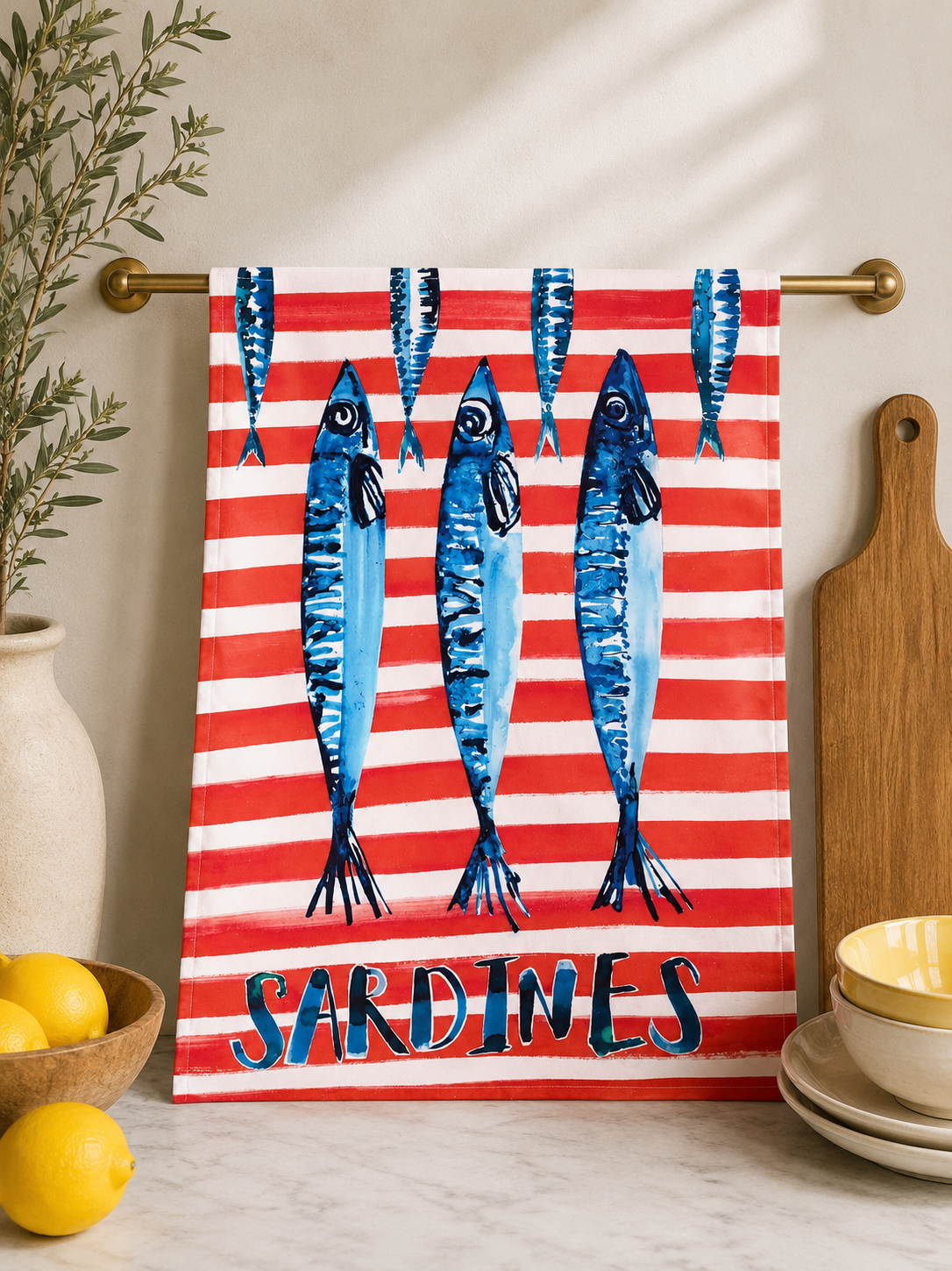 Sardines Tea Towel