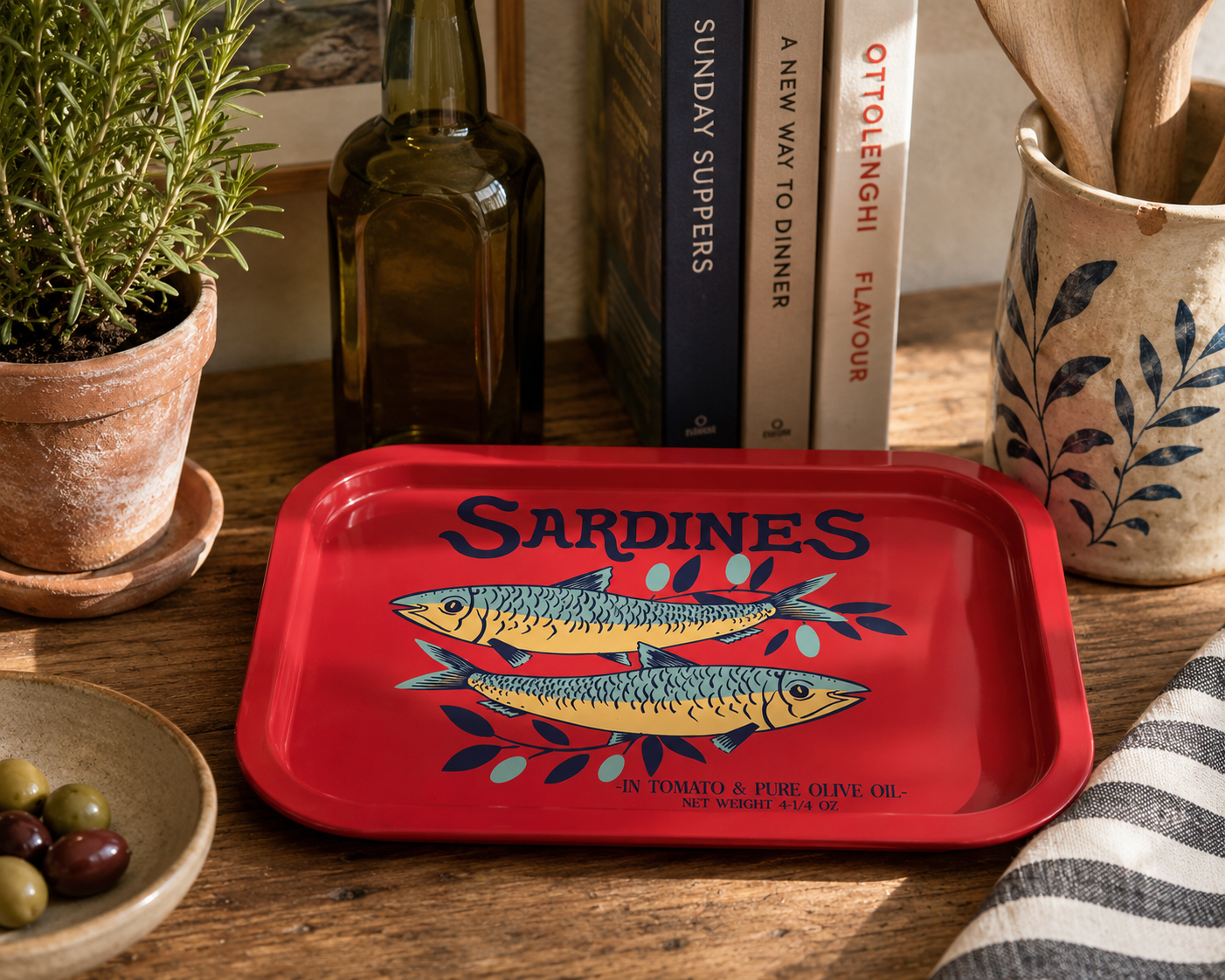 Red Sardine Serving Tray