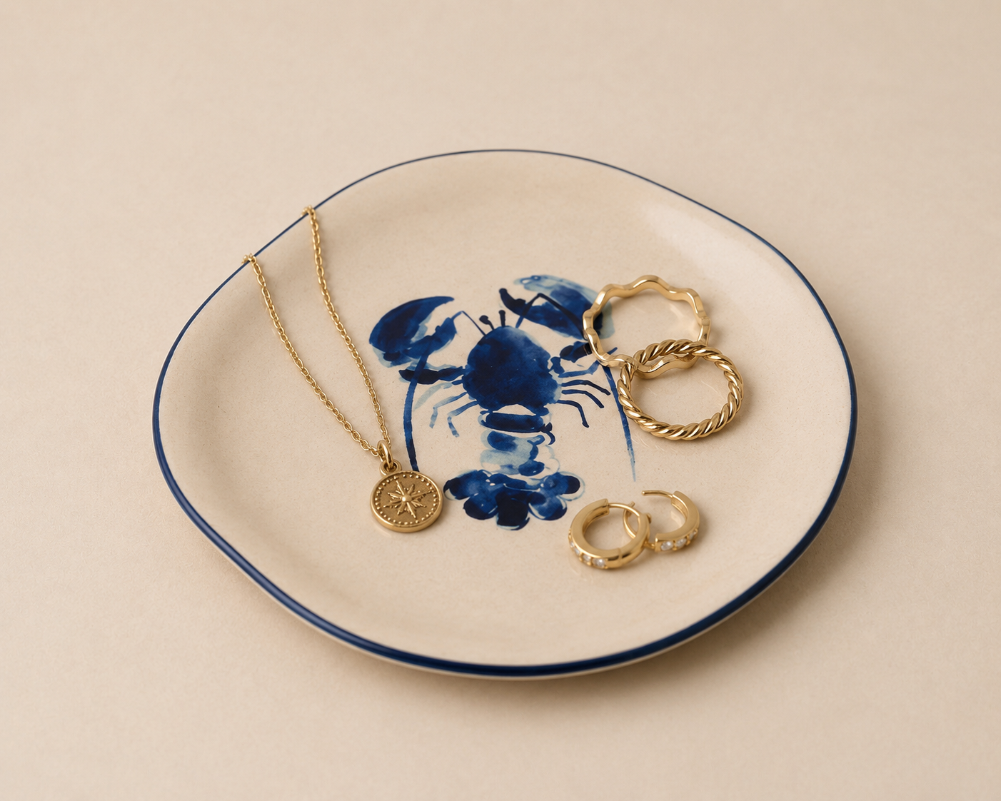 Blue Lobster Trinket Dish