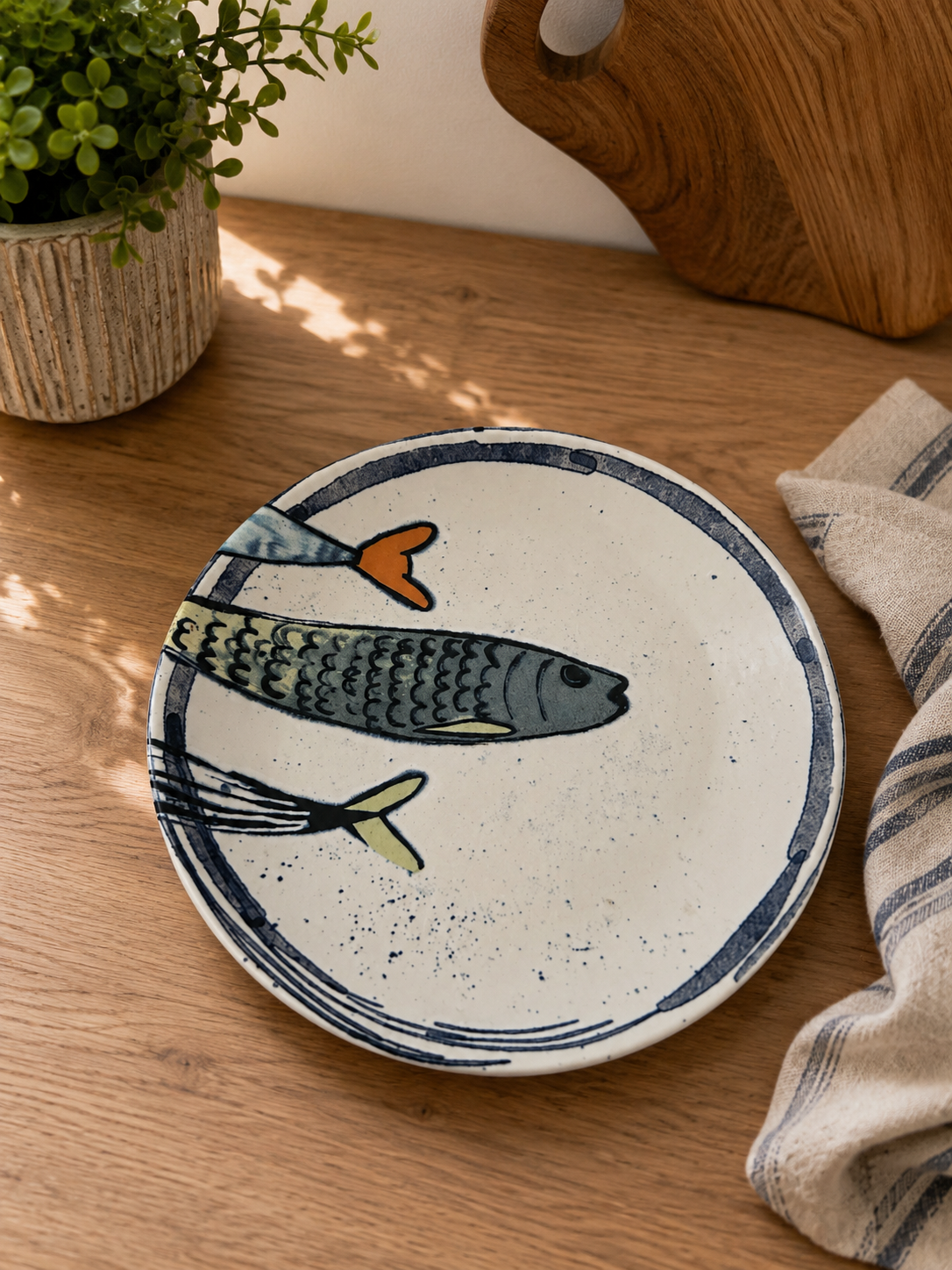 Hand Painted Fish Side Plate