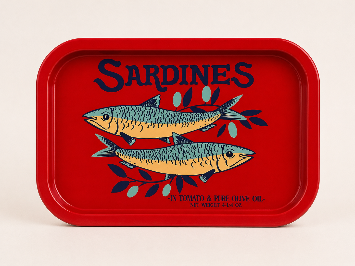 Red Sardines Tin Tray