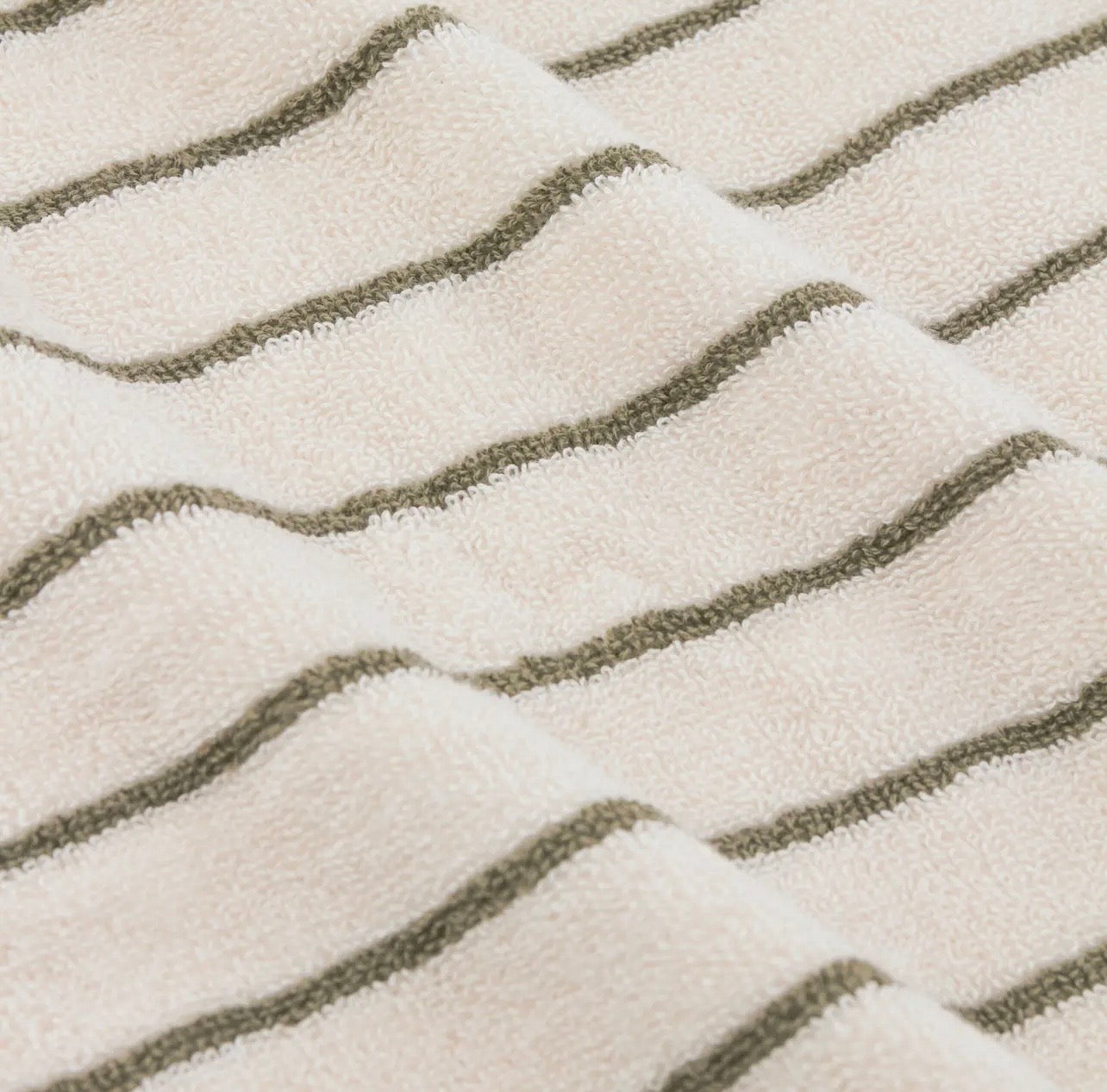 Olive Striped Hand Towel