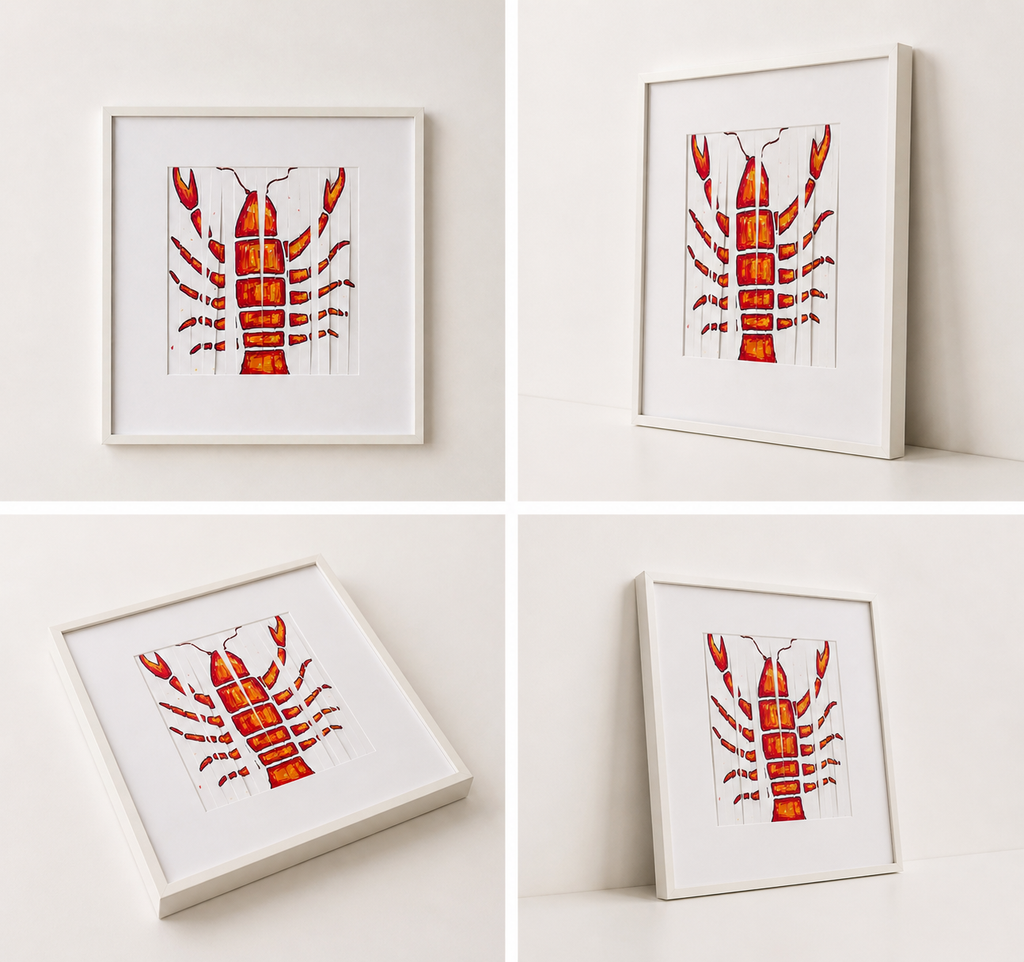 Bespoke 30cm Framed Lobster Illustration