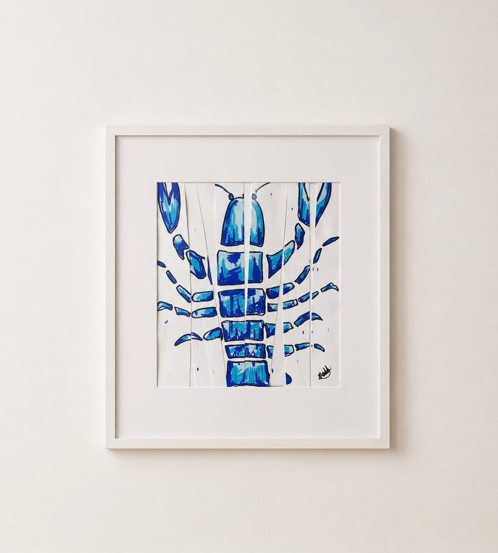 Bespoke 30cm Framed Lobster Illustration