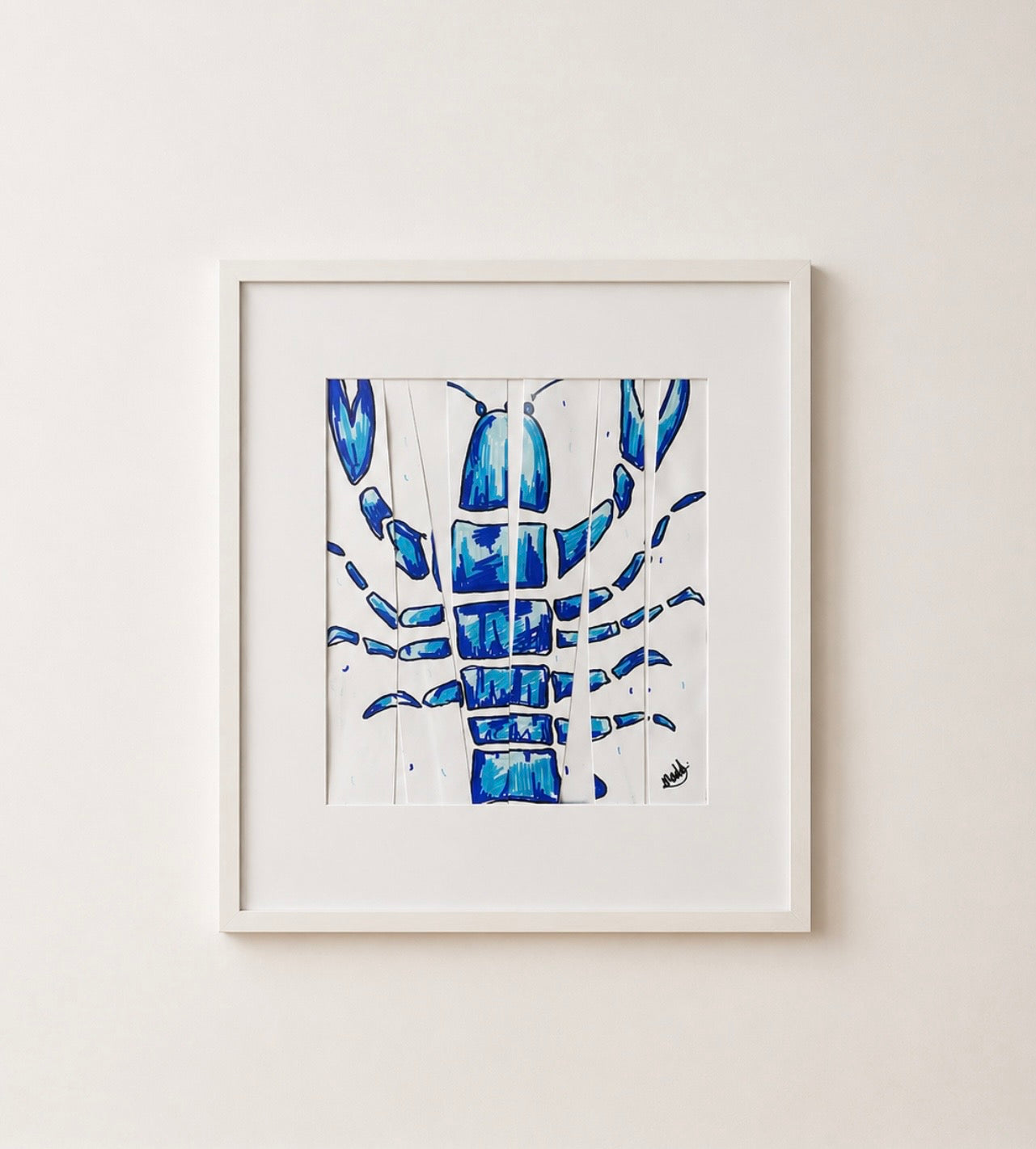 Bespoke 30cm Framed Lobster Illustration
