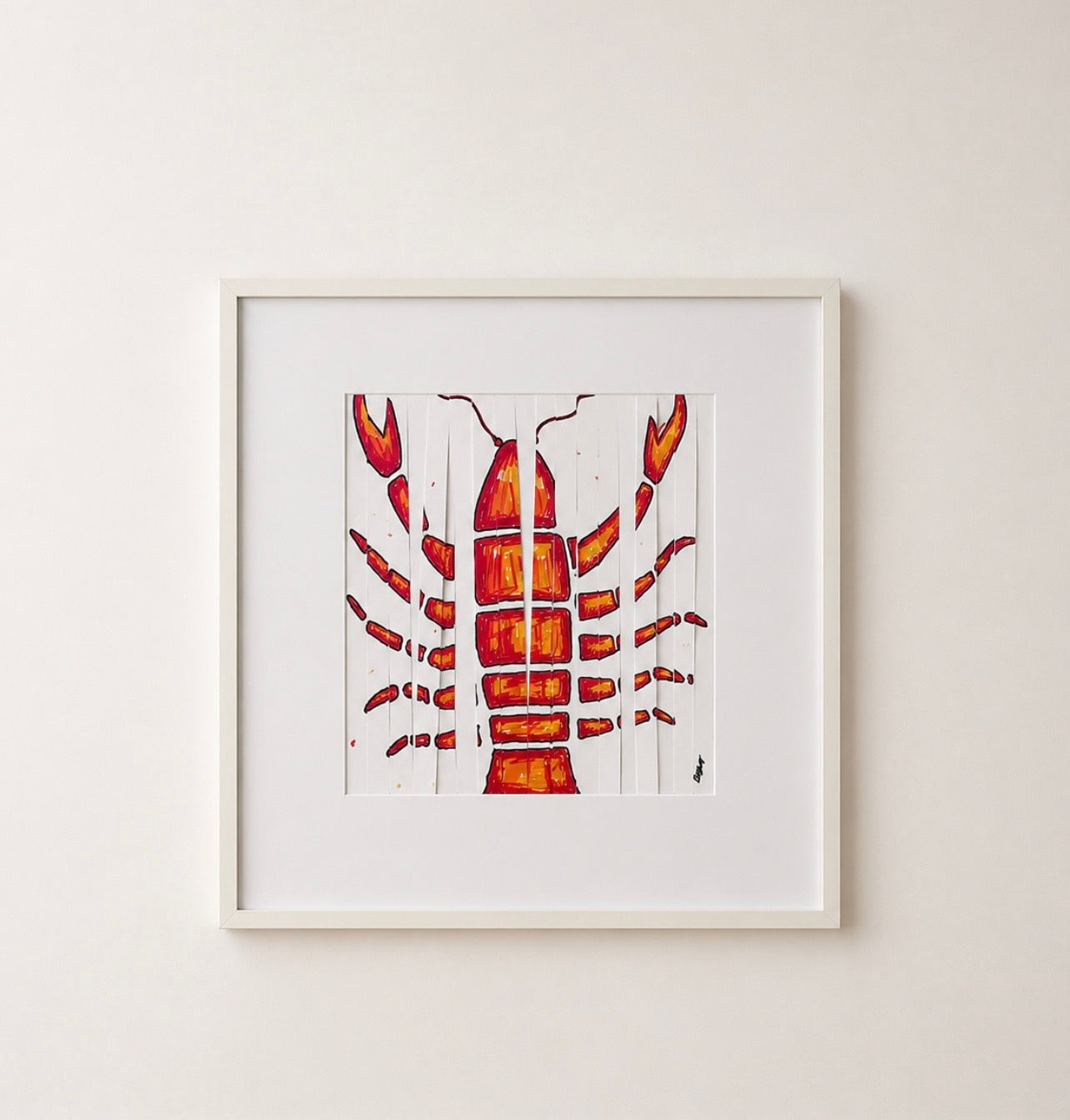 Bespoke 30cm Framed Lobster Illustration