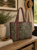 Small Pomegranate Reversible Patterned Fabric Tote Bag