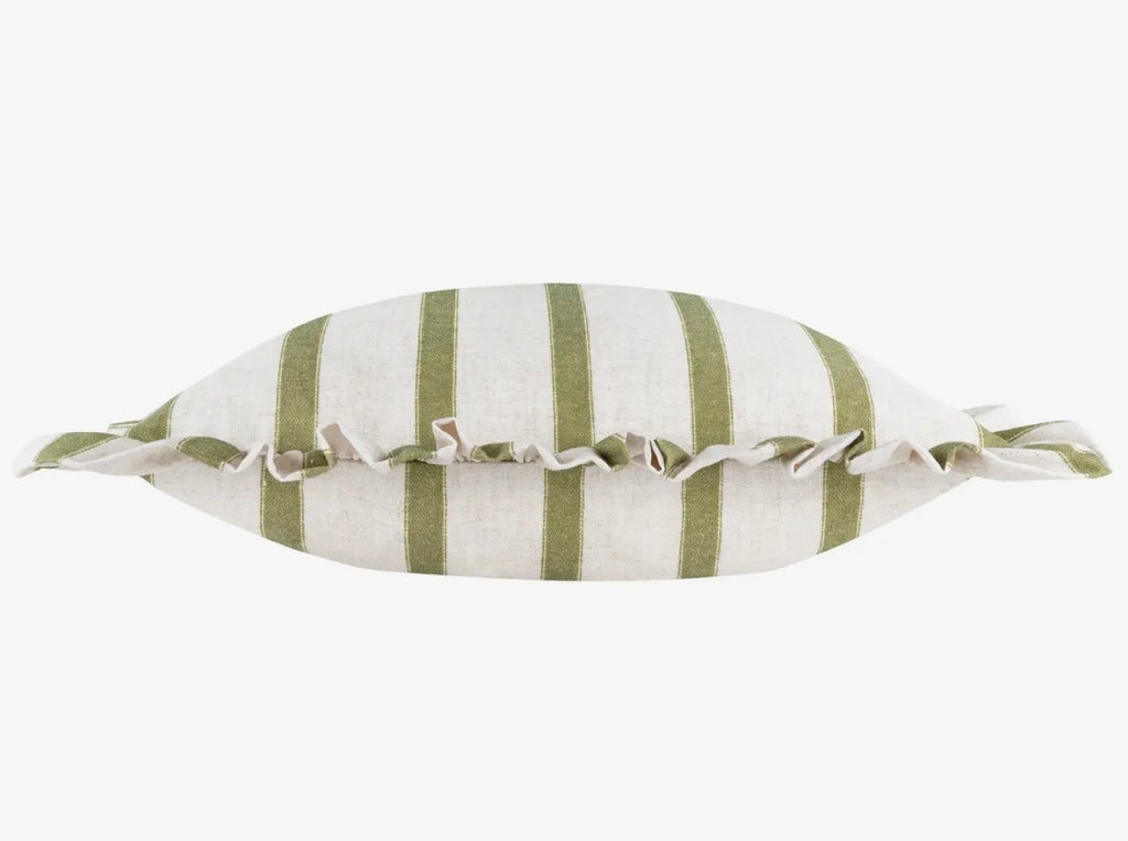 Olive feather cushion