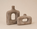 Small Brown Textured Wide Sculptured Vase