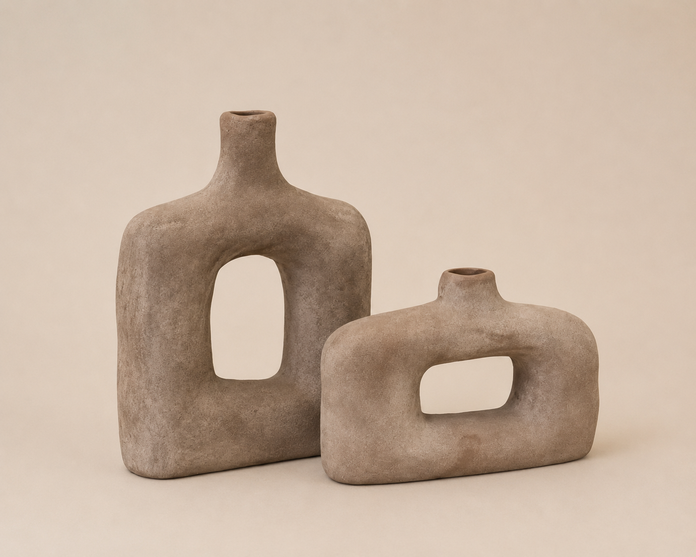 Large Brown Textured Sculptured Vase