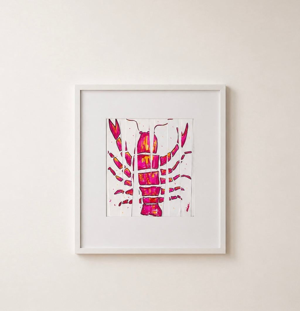 Bespoke 30cm Framed Lobster Illustration