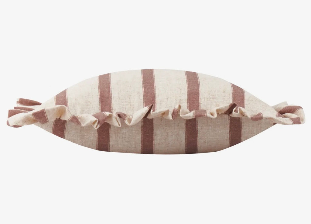 Pink striped feather cushions