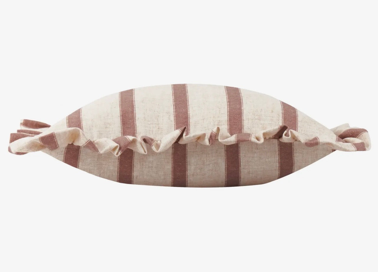 Pink striped feather cushions