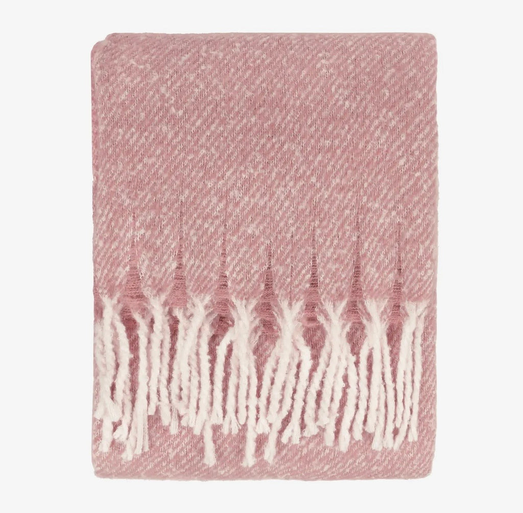 Isla Woven Tasselled Pink Throw