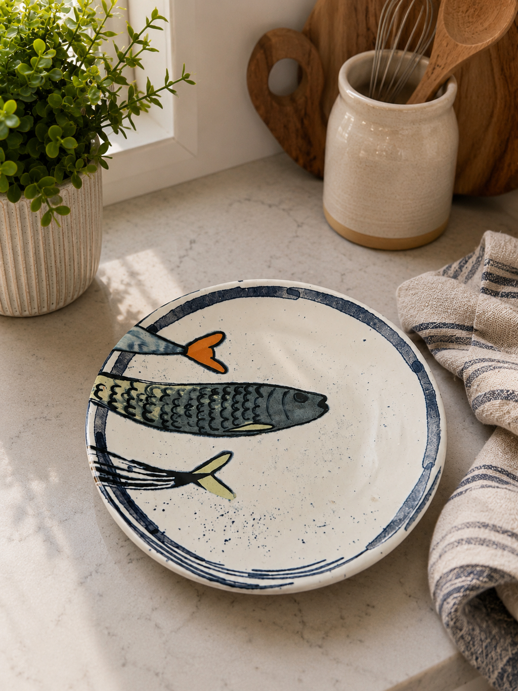 Hand Painted Fish Side Plate