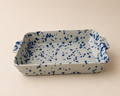 Large Blue Dotty Ceramic Baking Tray