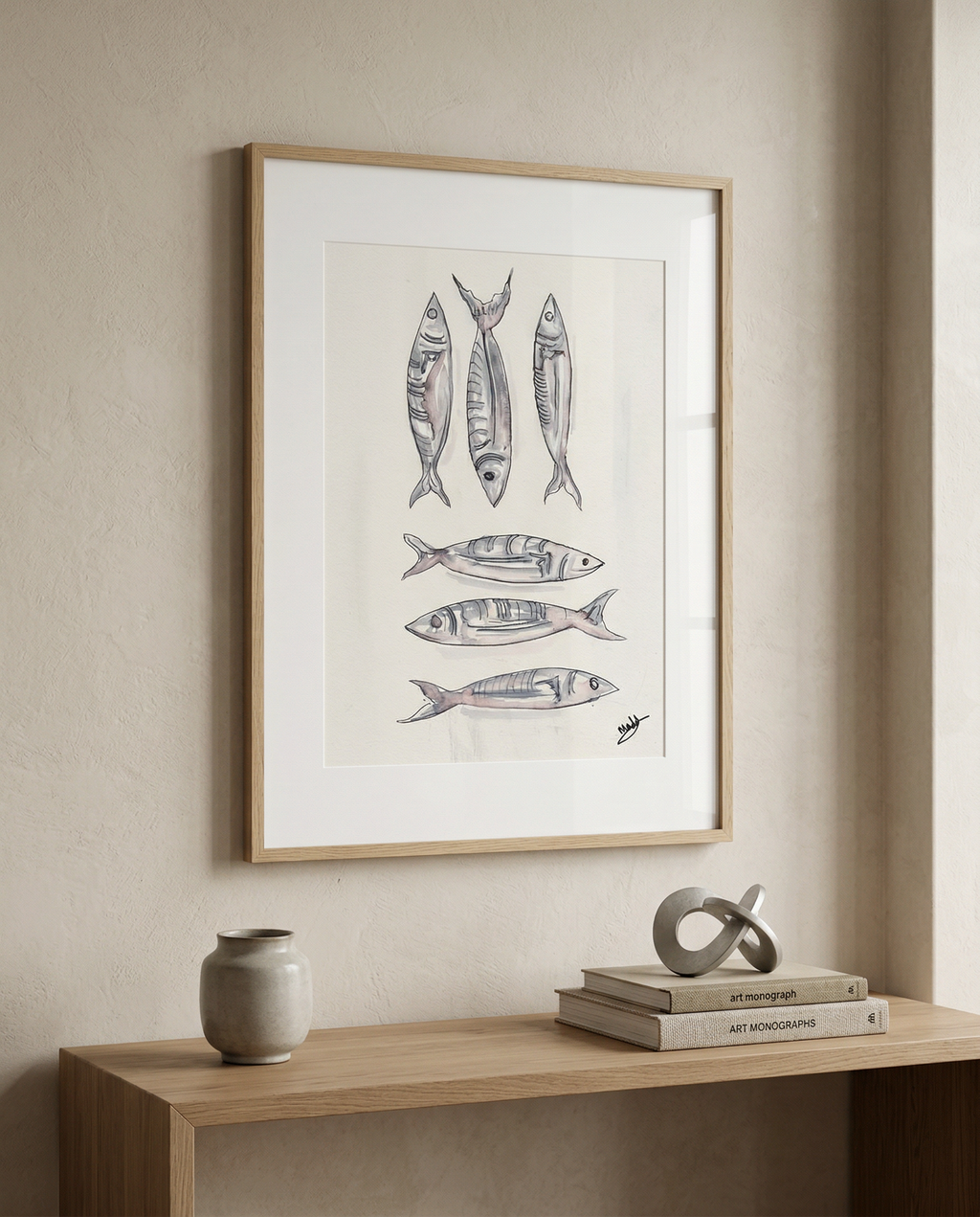 A3 Framed Fish drawing